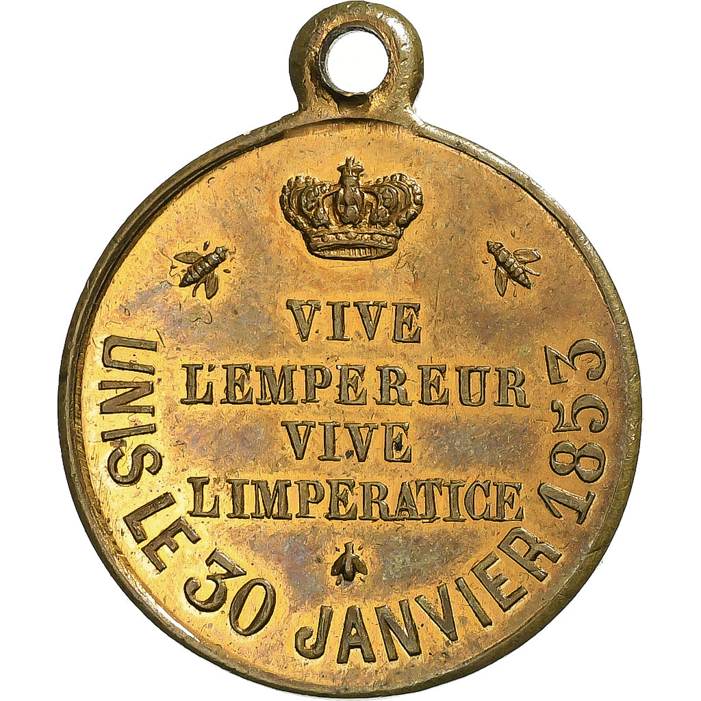 Frankreich, Medaille, Napoléon III, Mariage Impérial, 1853, Messing, VZ