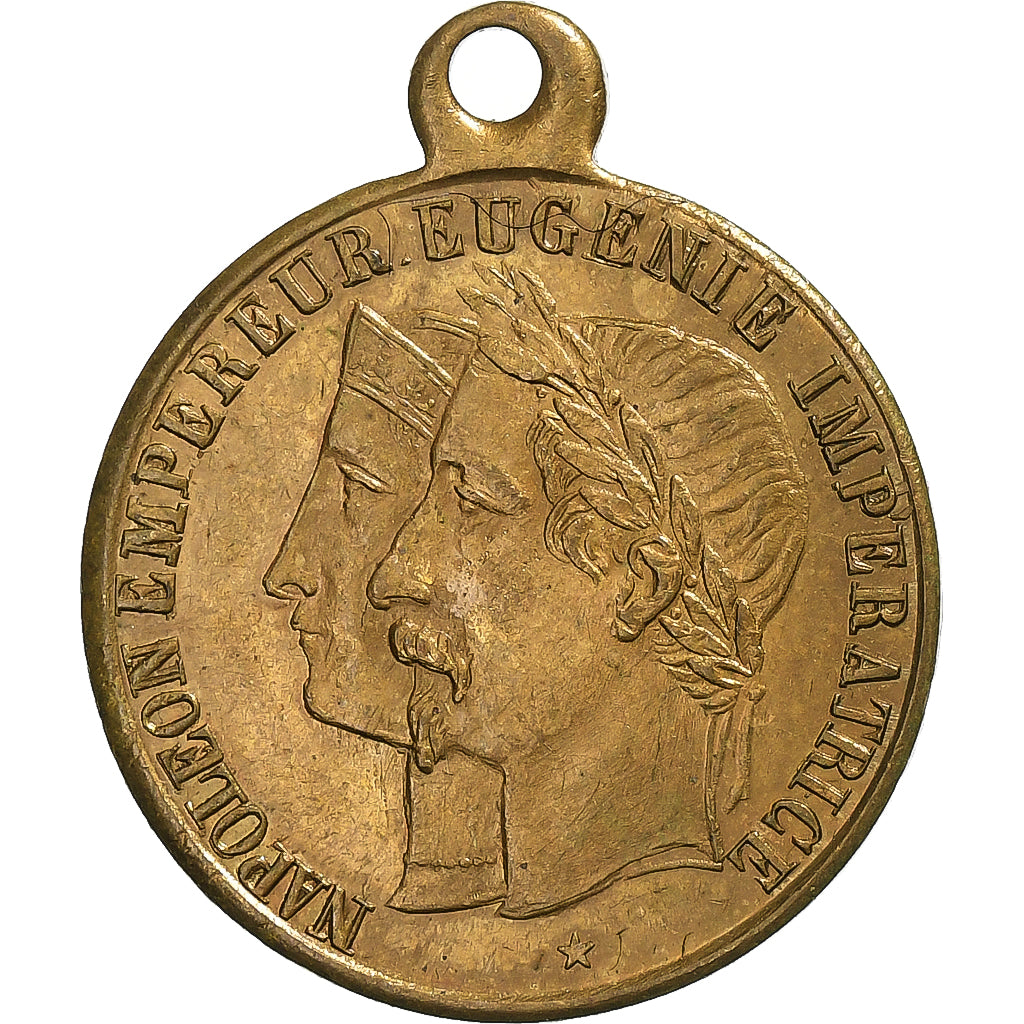 Frankreich, Medaille, Napoléon III, Mariage Impérial, 1853, Messing, VZ