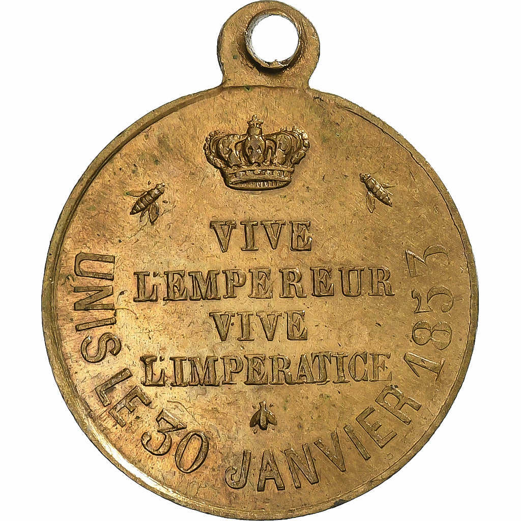 Frankreich, Medaille, Napoléon III, Mariage Impérial, 1853, Messing, VZ