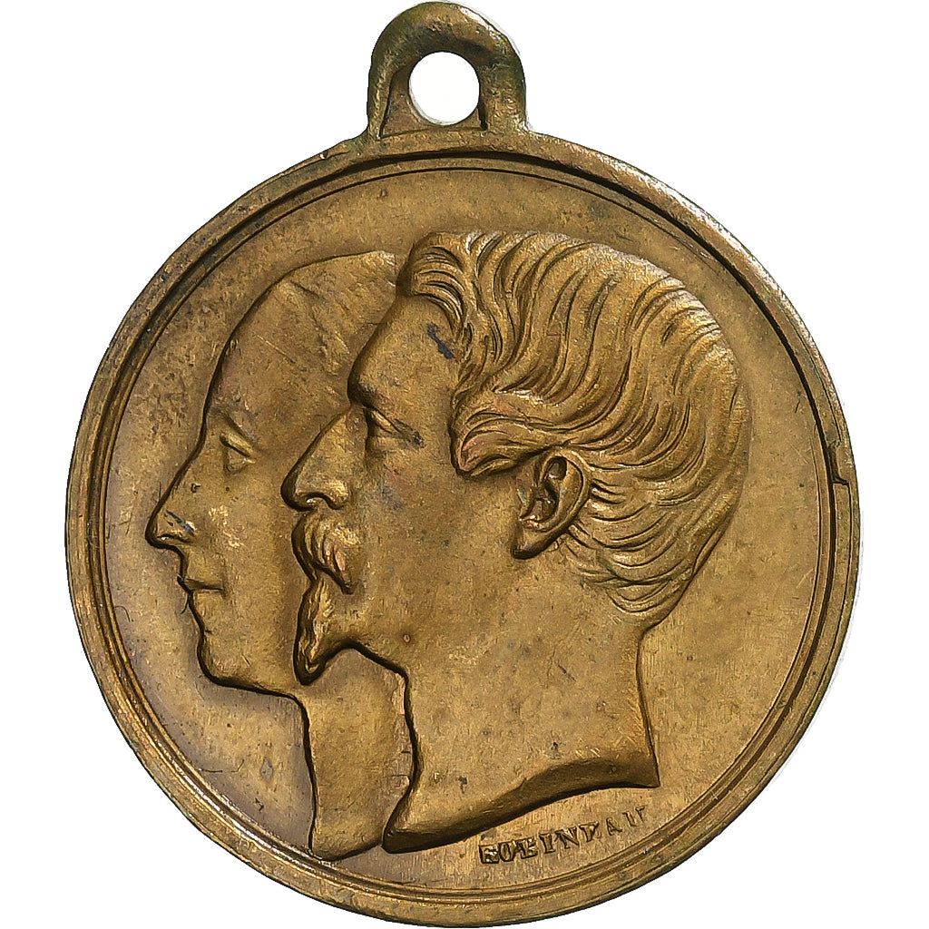 France, Medal, Napoléon III, Mariage Impérial, 1853, Brass, Robineau