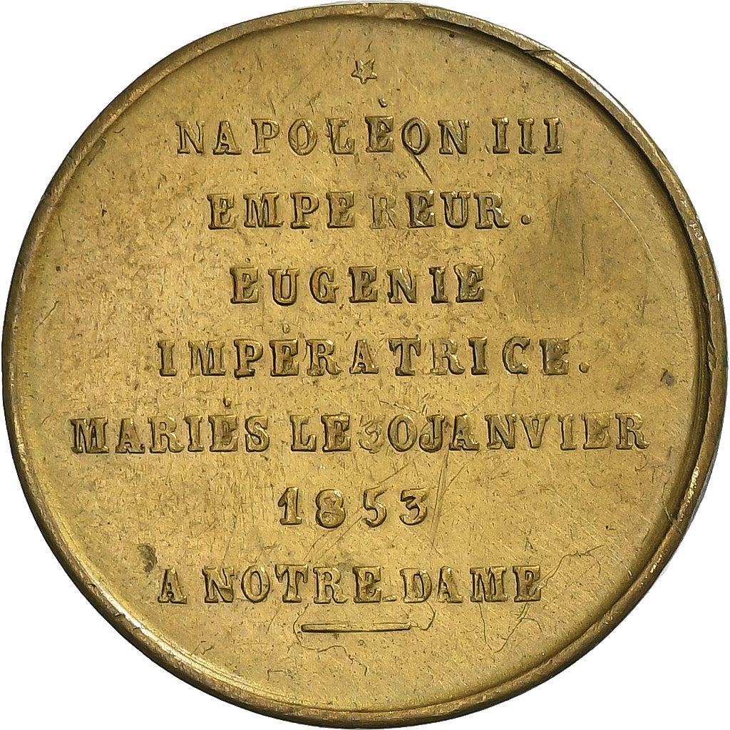 Frankreich, Medaille, Napoléon III, Mariage Impérial, 1853, Messing, SS+