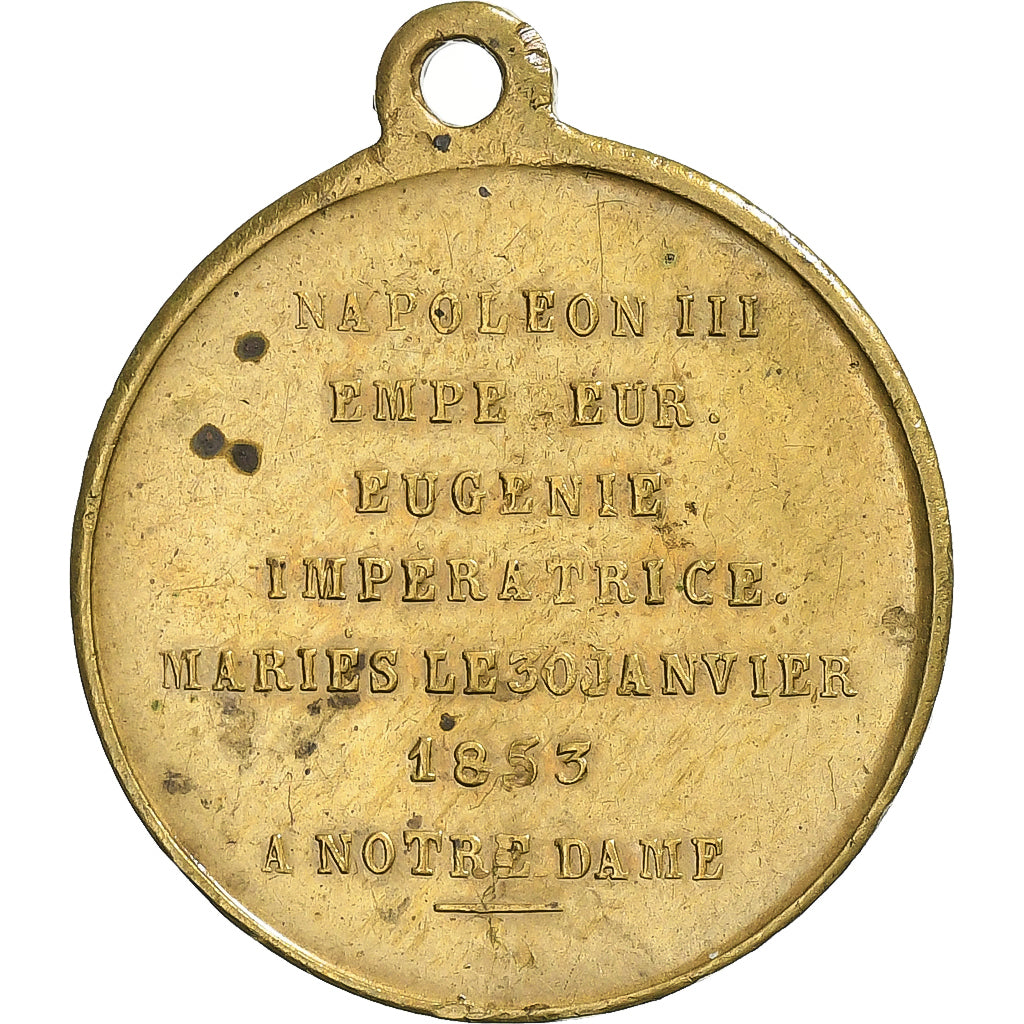 Frankreich, Medaille, Napoléon III, Mariage Impérial, 1853, Messing, SS+