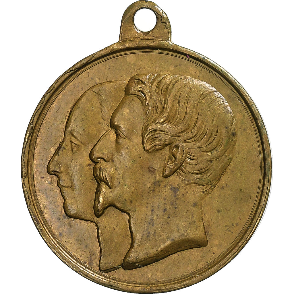 France, Medal, Napoléon III, Mariage Impérial, 1853, Brass, AU(50-53)