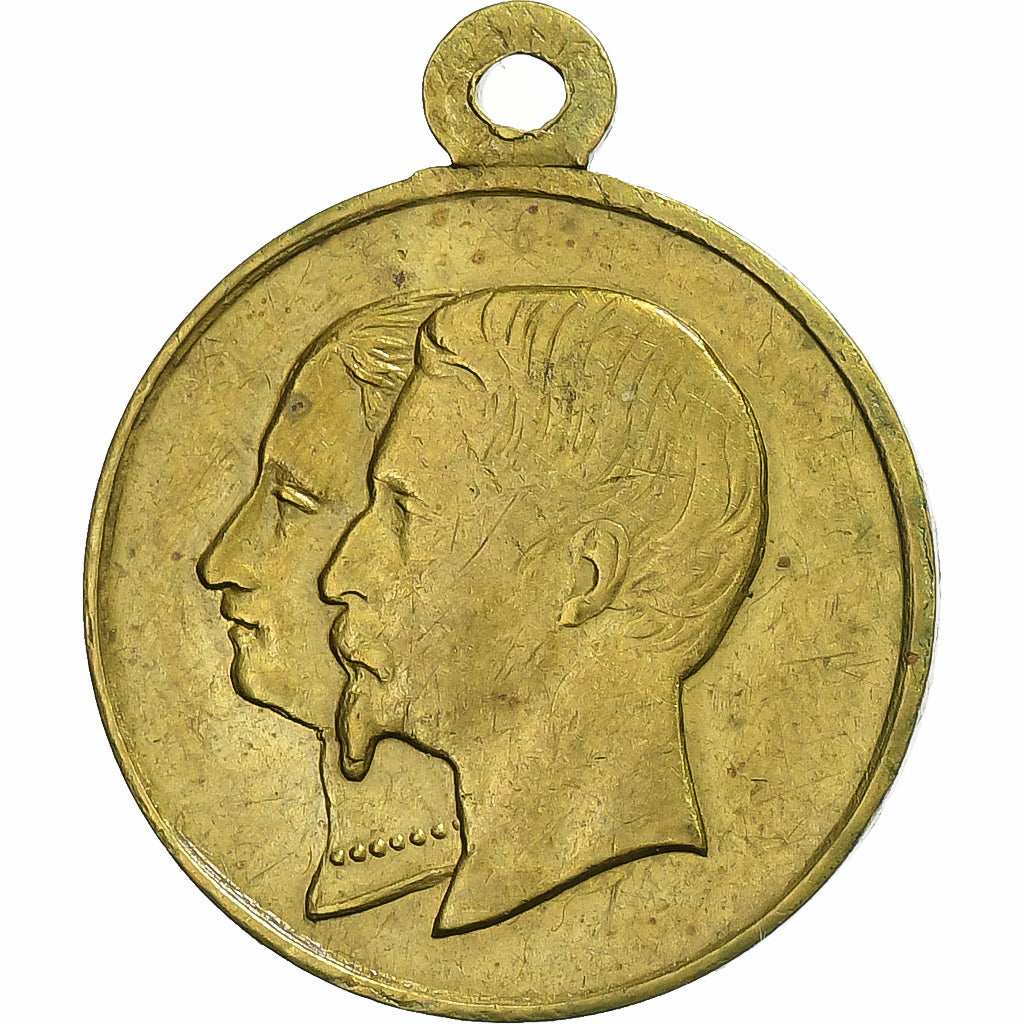 France, Medal, Napoléon III, Mariage Impérial, 1853, Brass, AU(50-53)