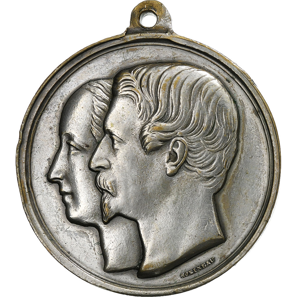 France, Medal, Napoléon III, Mariage Impérial, 1853, Silvered Brass, Robineau