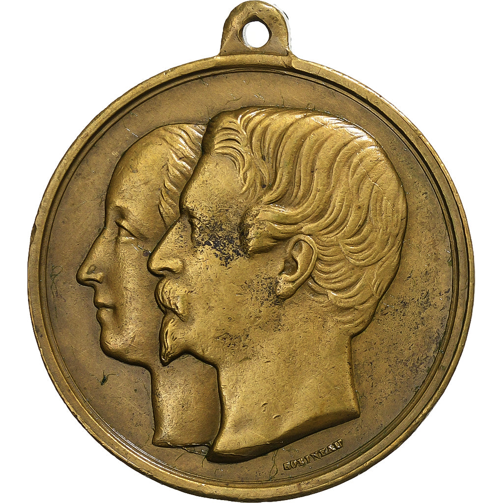 Francia, medalla, Napoléon III, Mariage Impérial, 1853, Latón, Robineau, MBC+