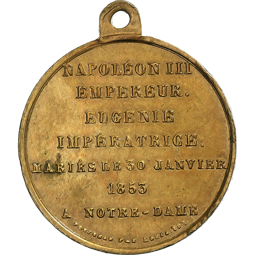 Frankreich, Medaille, Napoléon III, Mariage Impérial, 1853, Messing, Robineau