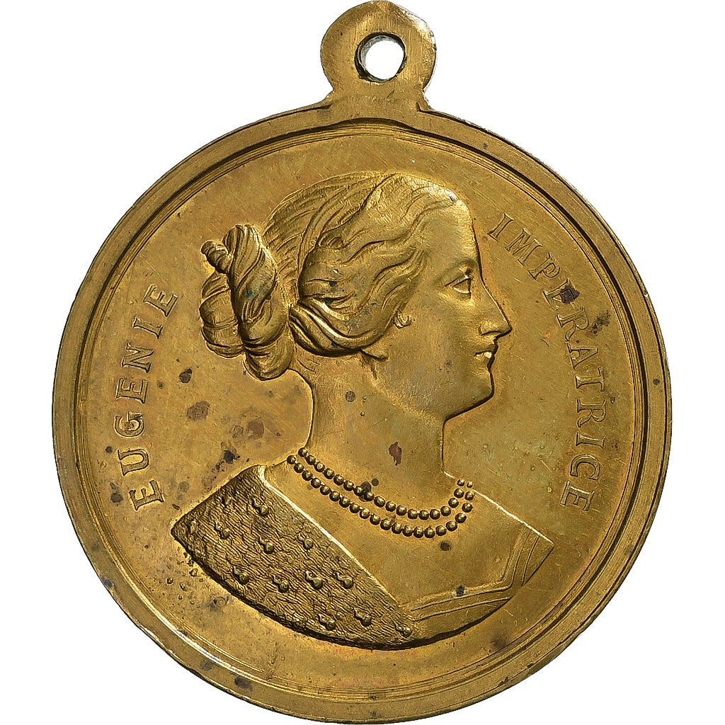 France, Medal, Napoléon III, Mariage Impérial, 1853, Brass, Trotin, AU(50-53)