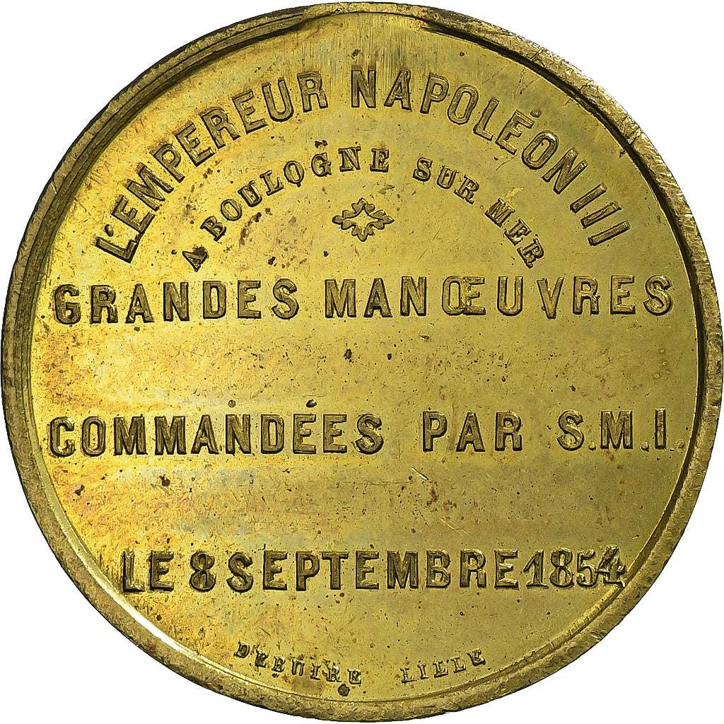 Frankreich, Medaille, Napoléon III, Grandes Manoeuvres, Boulogne-sur-mer, 1854