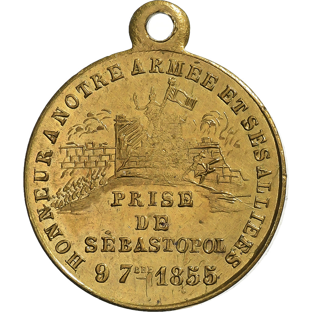 Francia, medaglia, Maréchal Pélissier, Prise de Sébastopol, 1855, Ottone