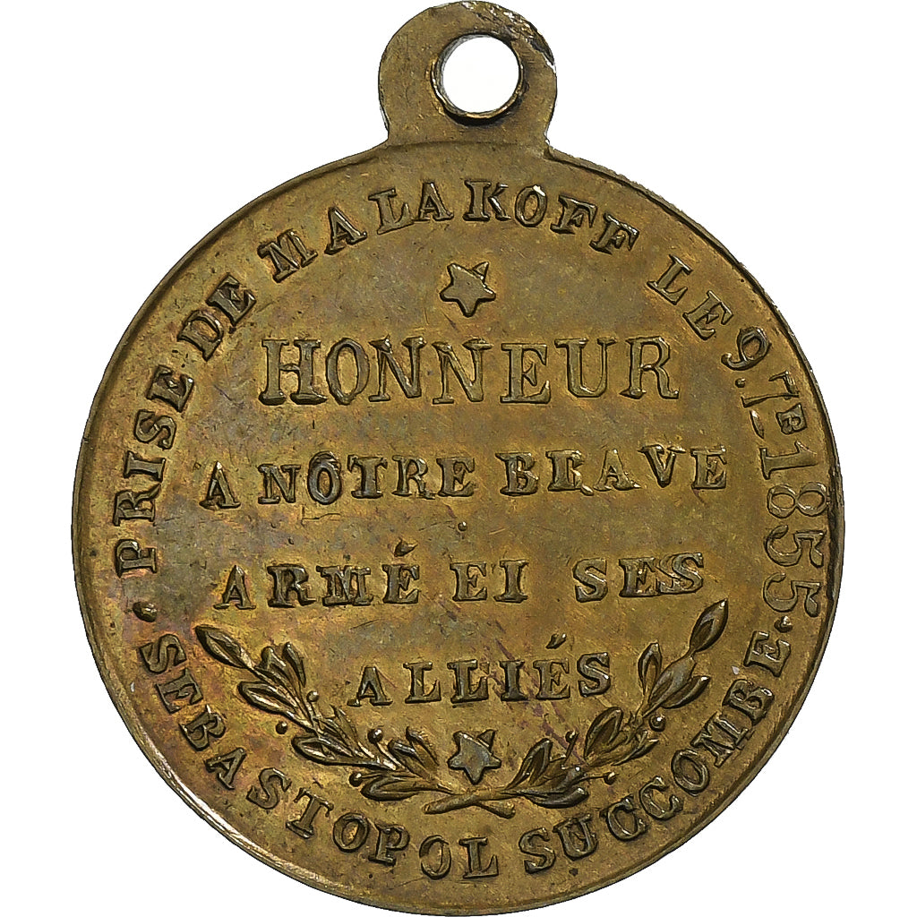 France, Medal, Napoléon III, Prise de Malakoff, Sébastopol, 1855, Brass