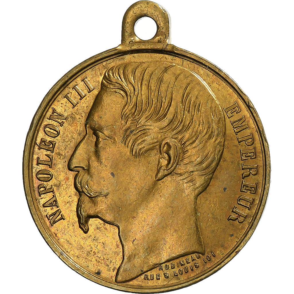 France, Médaille, Napoléon III, Prise de Sébastopol, 1855, Laiton, SUP