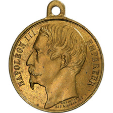 France, Médaille, Napoléon III, Prise de Sébastopol, 1855, Laiton, SUP