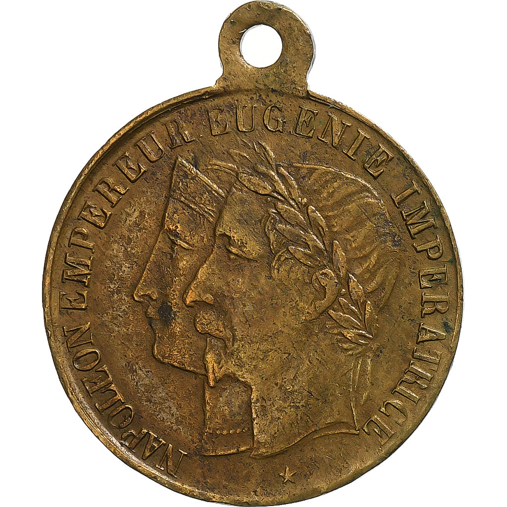 Frankreich, betaalpenning, Napoléon III, Palais de l'Exposition, 1855, Messing