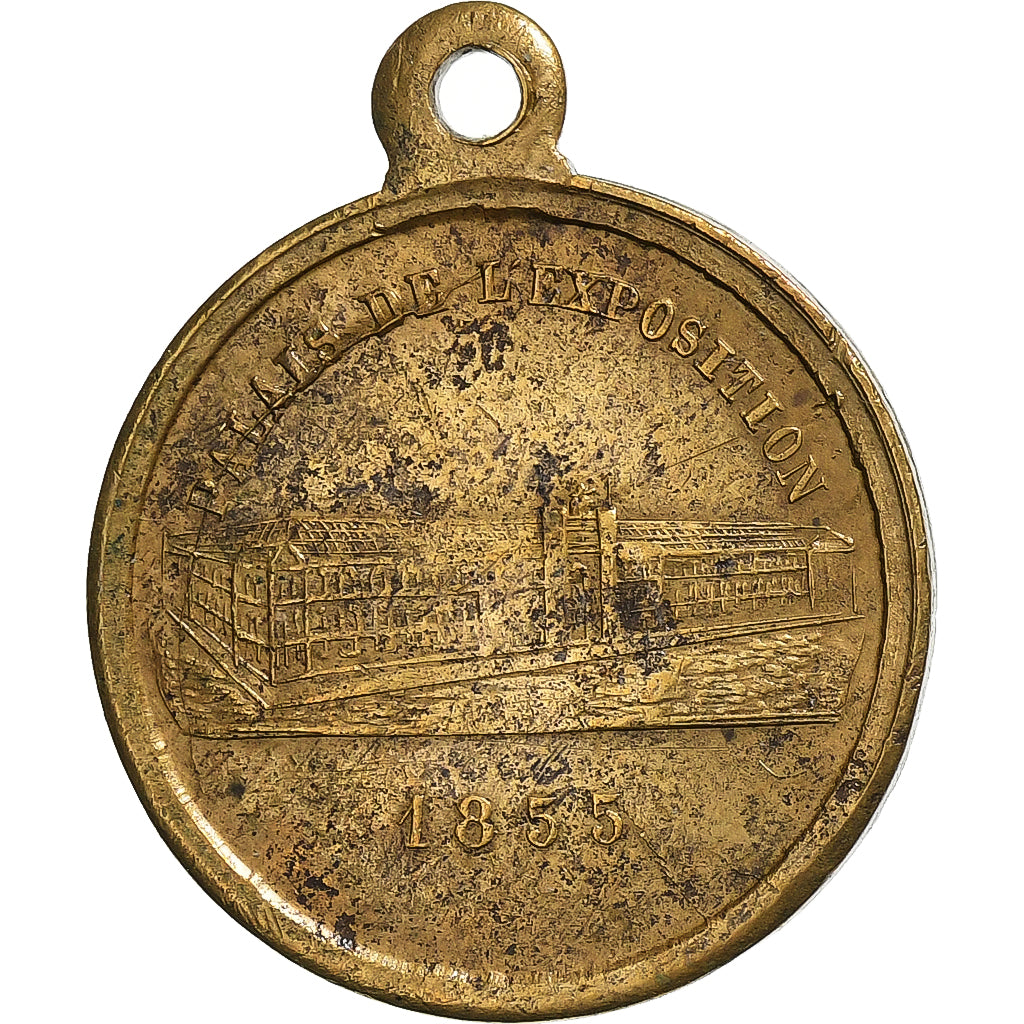 Frankreich, betaalpenning, Napoléon III, Palais de l'Exposition, 1855, Messing