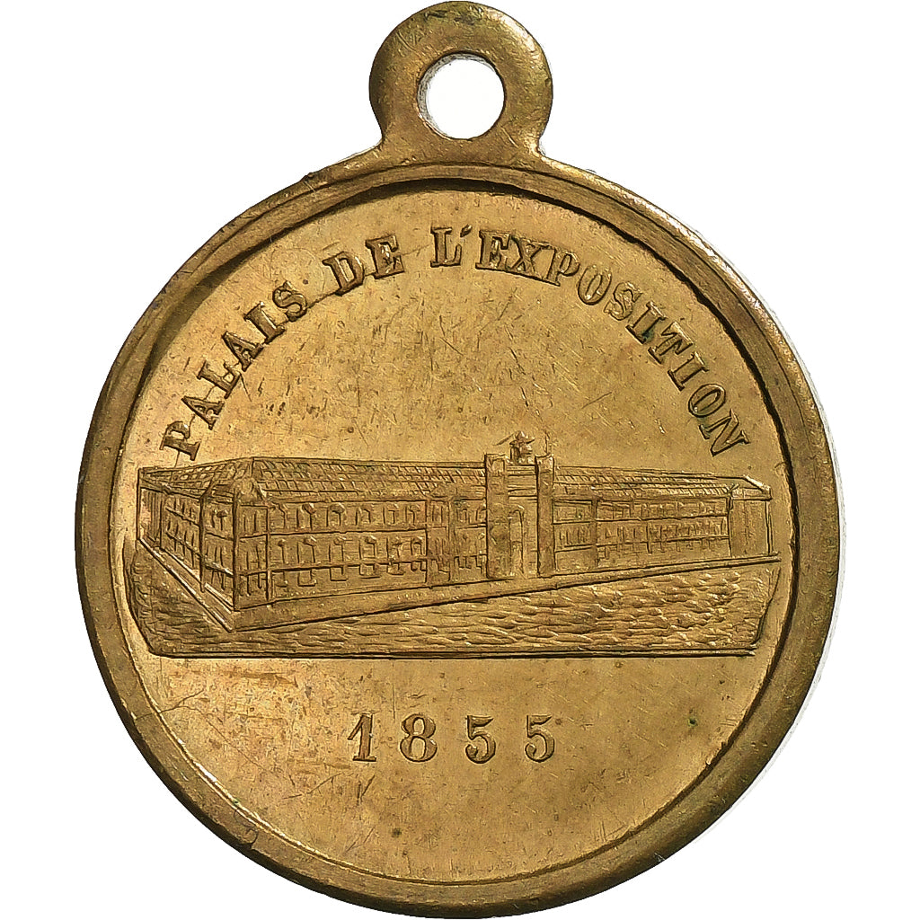France, Token, Napoléon III, Palais de l'Exposition, 1855, Brass, AU(55-58)
