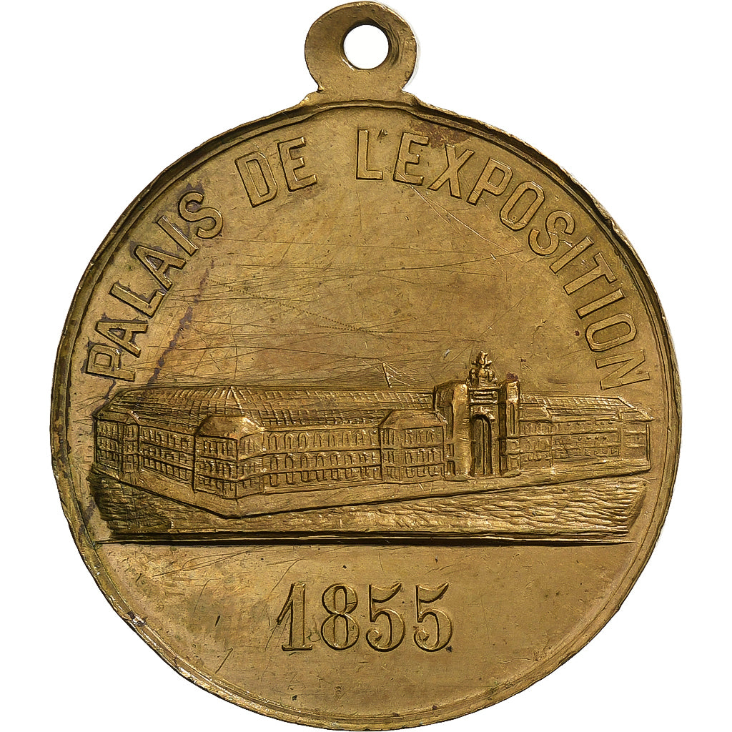 France, Token, Napoléon III, Palais de l'Exposition, 1855, Brass, Garnier
