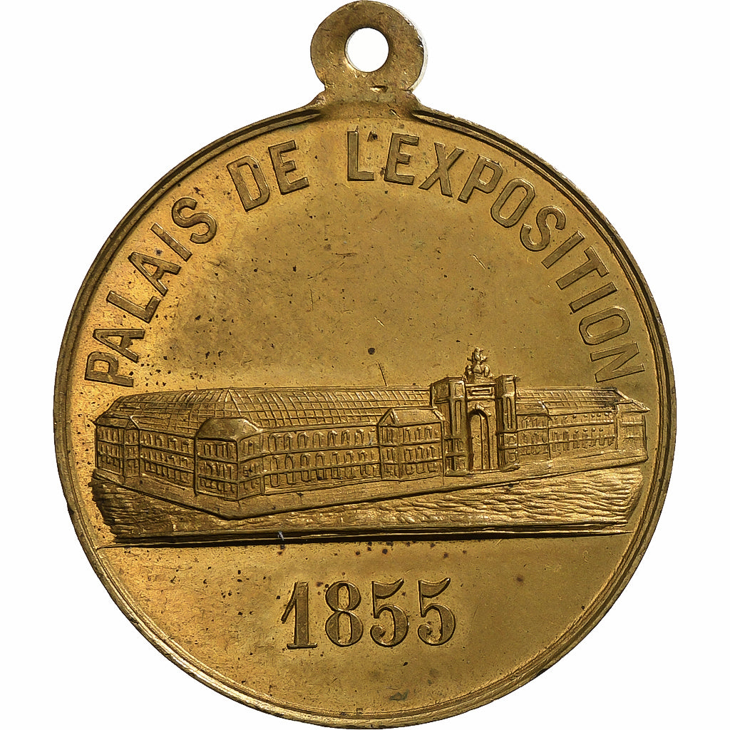 France, Token, Napoléon III, Palais de l'Exposition, 1855, Brass, AU(55-58)