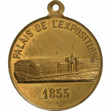 France, Token, Napoléon III, Palais de l'Exposition, 1855, Brass, AU(55-58)