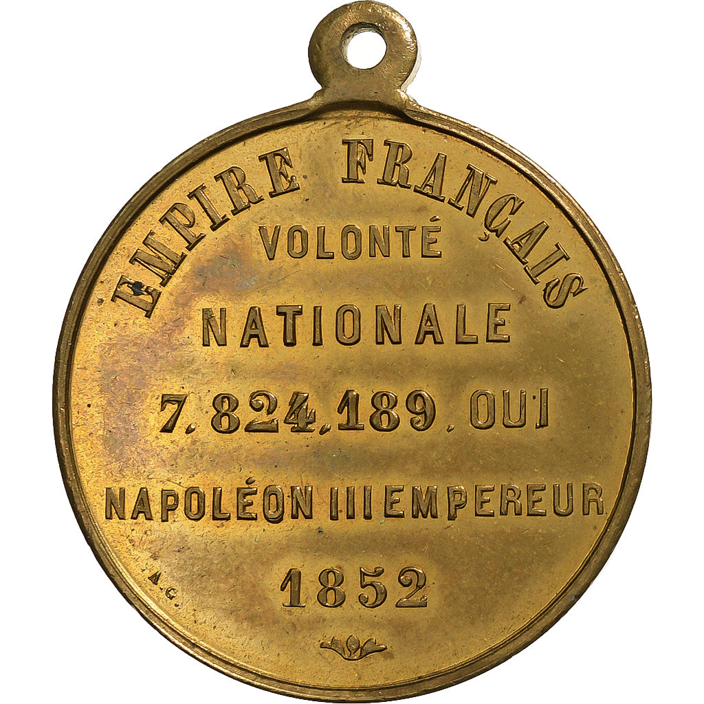 France, Token, Napoléon III, Palais de l'Exposition, 1855, Brass, AU(55-58)