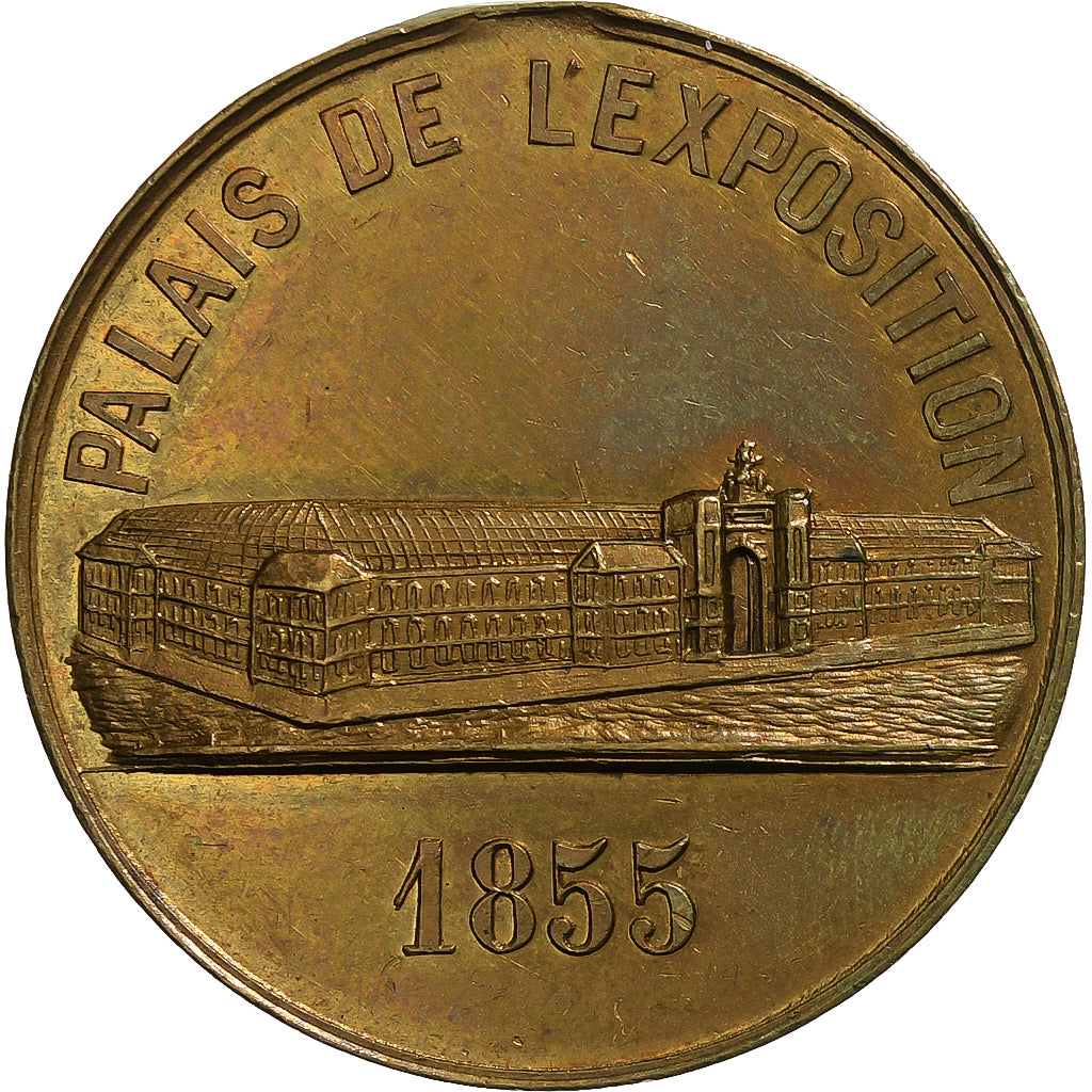 France, Token, Napoléon III, Palais de l'Exposition, 1855, Brass, AU(55-58)