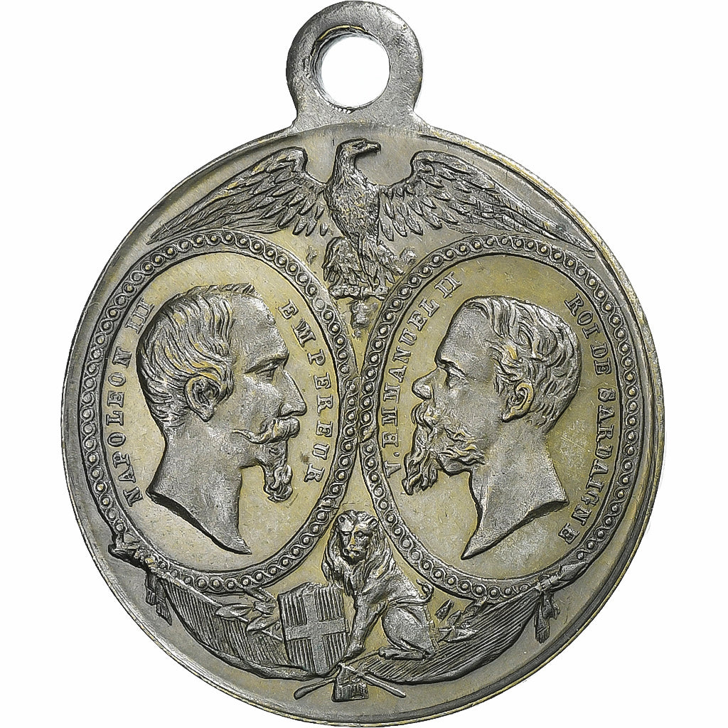 France, Token, Victoire de Magenta, 1859, Silvered Brass, AU(55-58)