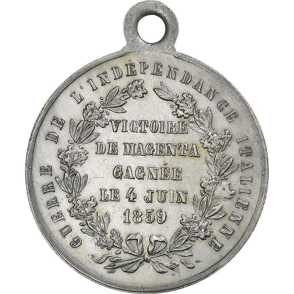 France, Token, Victoire de Magenta, 1859, Silvered Brass, AU(55-58)
