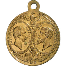 France, Jeton, Napoléon III, Victoire de Cavriana, 1859, Laiton, TTB+