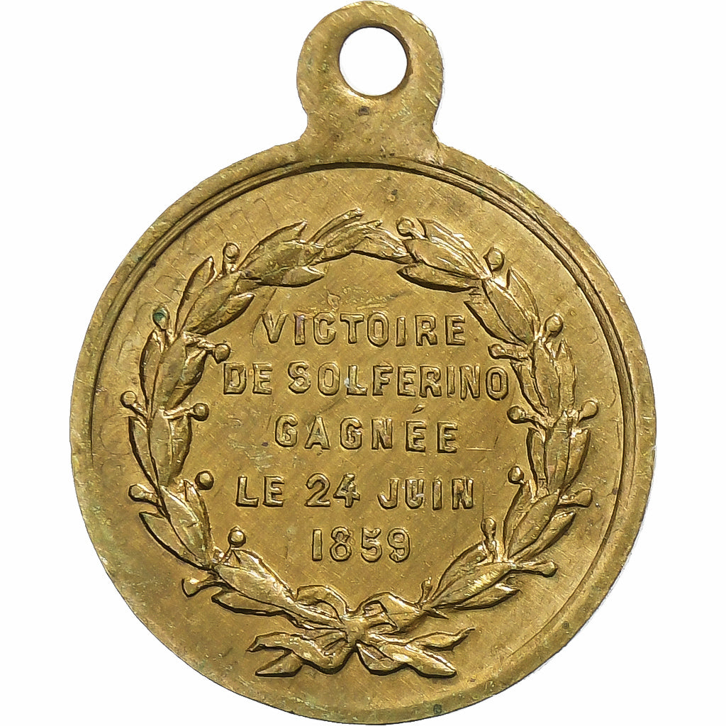 Frankrijk, Medaille, Napoléon III, Bataille de Solférino, 1859, Tin, PR