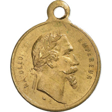 France, Medal, Napoléon III, Bataille de Solférino, 1859, Brass, AU(50-53)