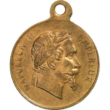 France, Medal, Napoléon III, Bataille de Solférino, 1859, Brass, AU(50-53)