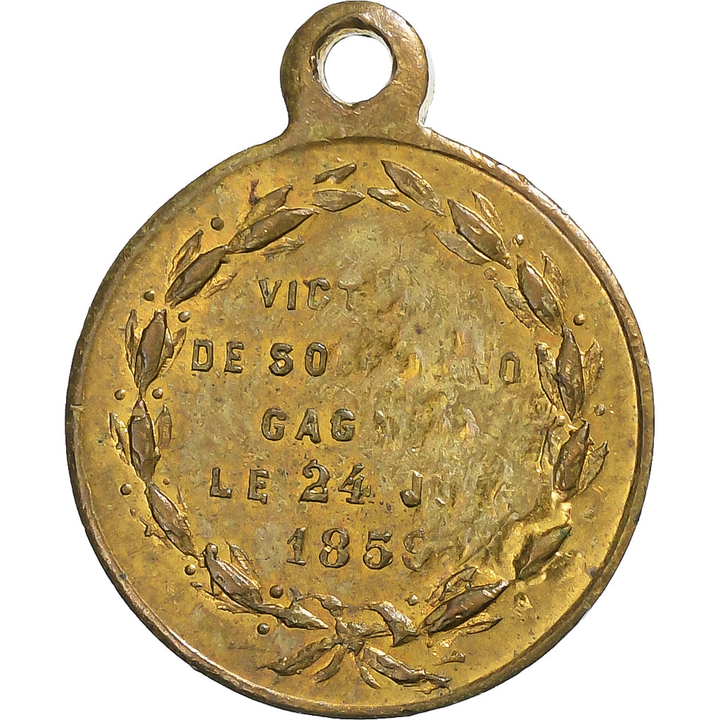Francja, medal, Napoléon III, Bataille de Solférino, 1859, Mosiądz, EF(40-45)