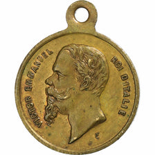 Italie, Médaille, Victor Emmanuel, Victoire de Solférino, 1859, Laiton, TTB+