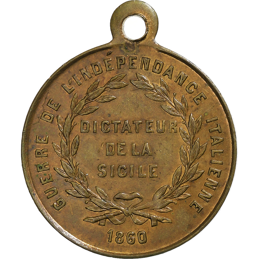 Italy, Medal, Garibaldi, Dictateur de la Sicile, Indépendance Italienne