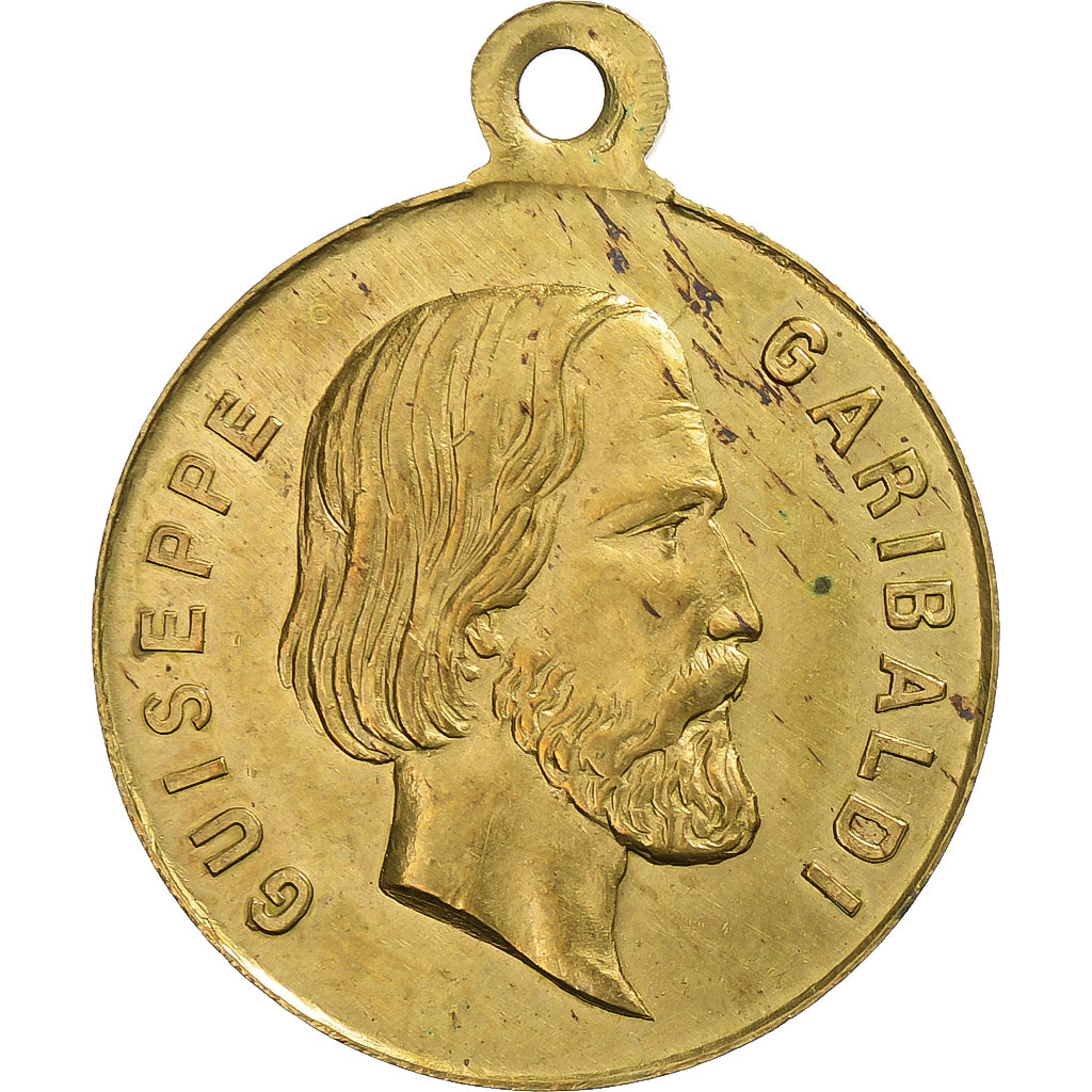 Italie, Médaille, Garibaldi, Commandant des Chasseurs des Alpes, Laiton, TTB+