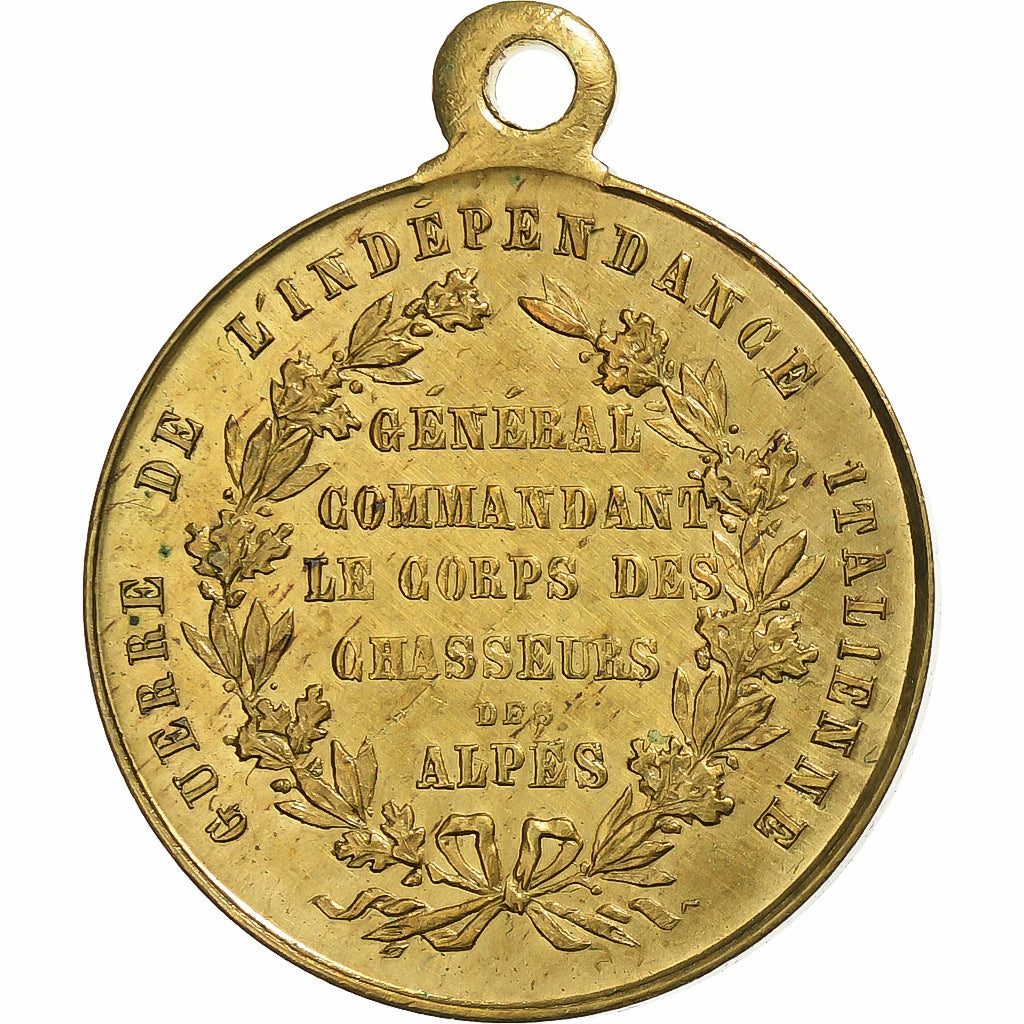 Italie, Médaille, Garibaldi, Commandant des Chasseurs des Alpes, Laiton, TTB+