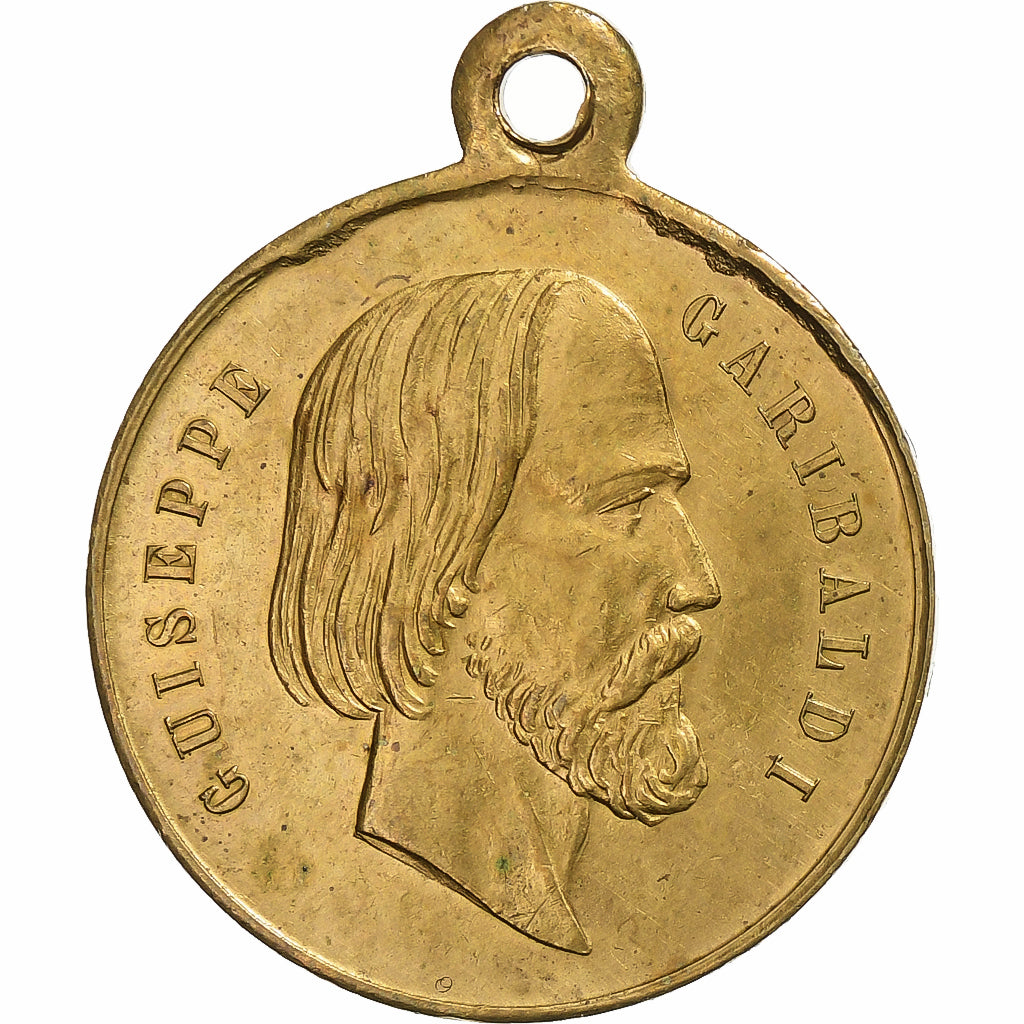 Italie, Médaille, Garibaldi, Commandant des Chasseurs des Alpes, Laiton, TTB+