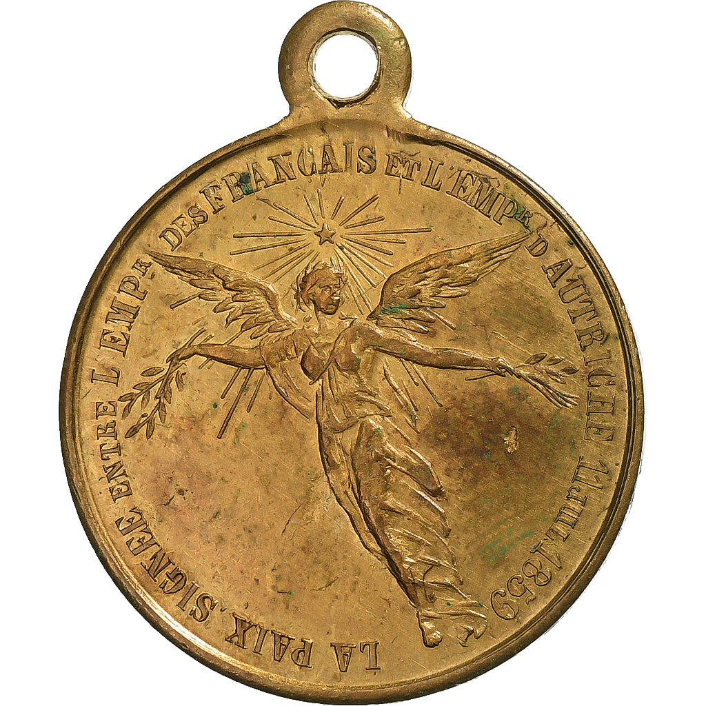 Frankreich, Medaille, Napoléon III, Paix de Villa Franca, History, 1859, VZ
