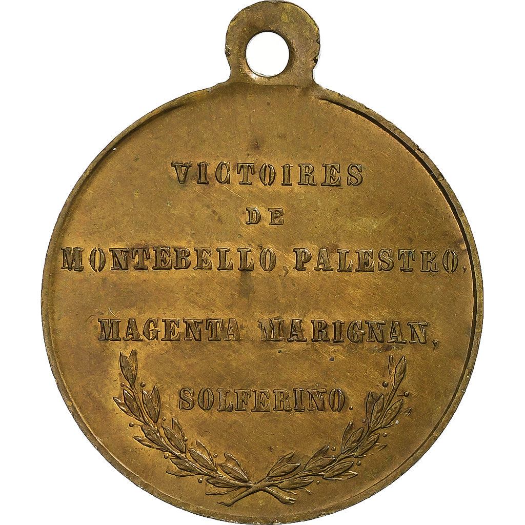 Francia, medalla, Napoléon III, Paix de Villa Franca, History, 1859, EBC, Cobre