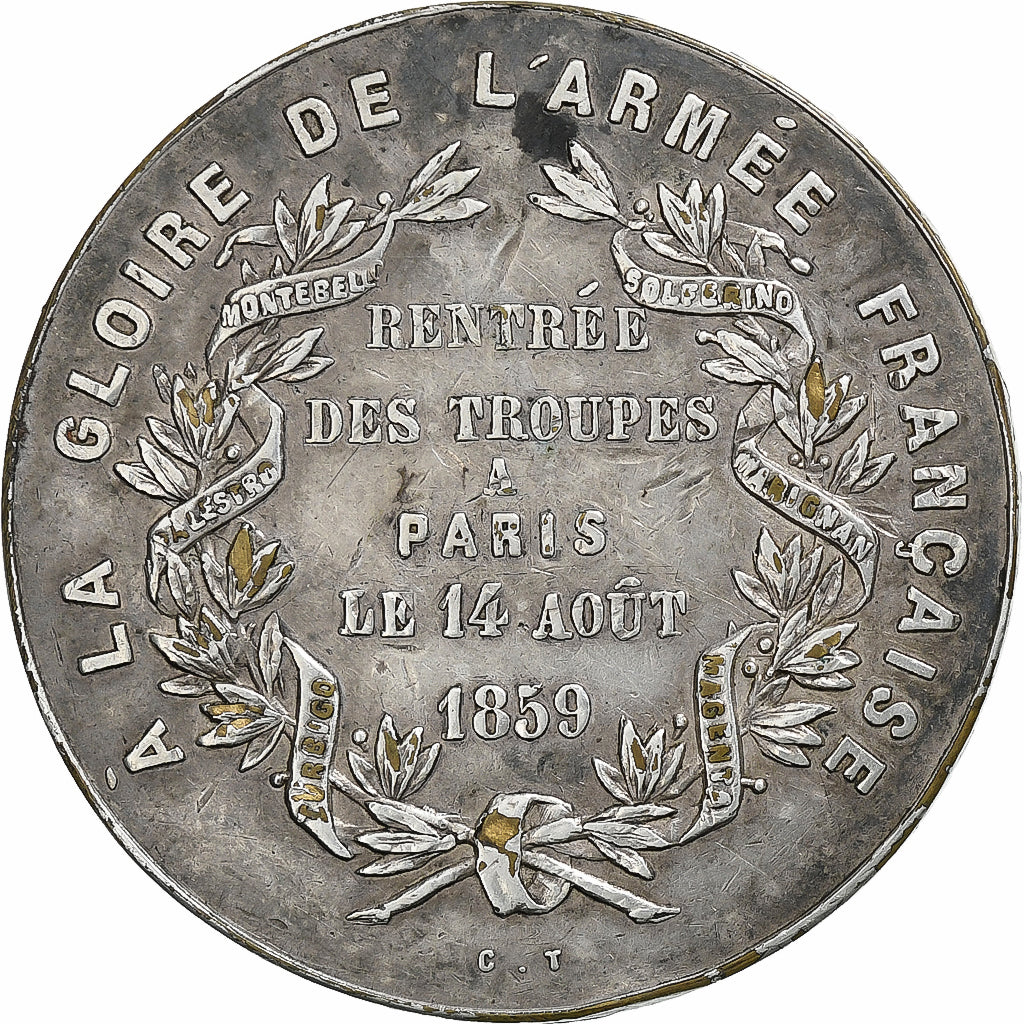 Francia, medalla, Napoléon III, Campagne d'Italie, Rentrée de l'Armée à