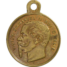 Italie, Médaille, Victor Emmanuel II, Roi d'Italie, 1849, Laiton, SUP