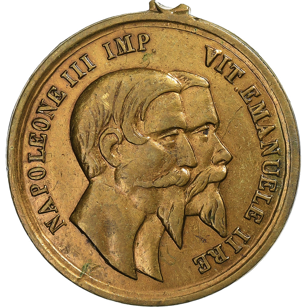 France, Jeton, Alliance Franco-sarde pour l'Indépendance Italienne, Laiton