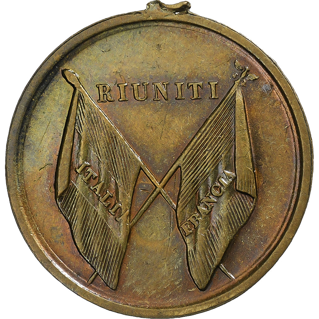 France, Jeton, Alliance Franco-sarde pour l'Indépendance Italienne, Laiton