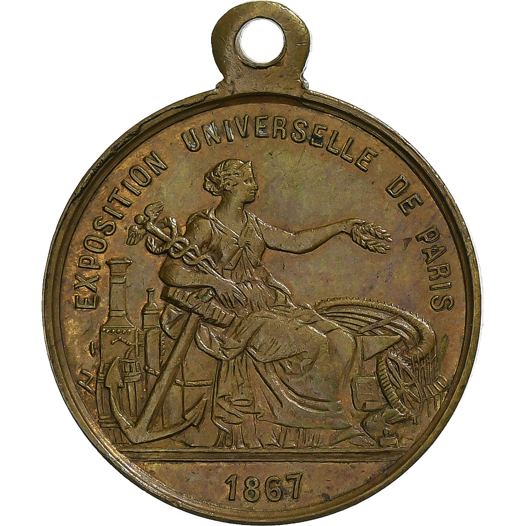 France, Medal, Napoléon III, Exposition universelle de Paris, 1867, Copper