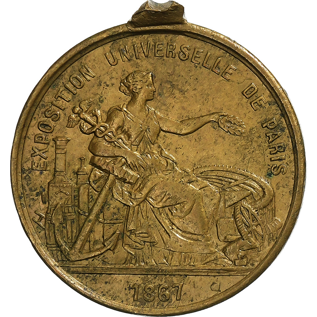 France, Medal, Napoléon III, Exposition universelle de Paris, 1867, Brass