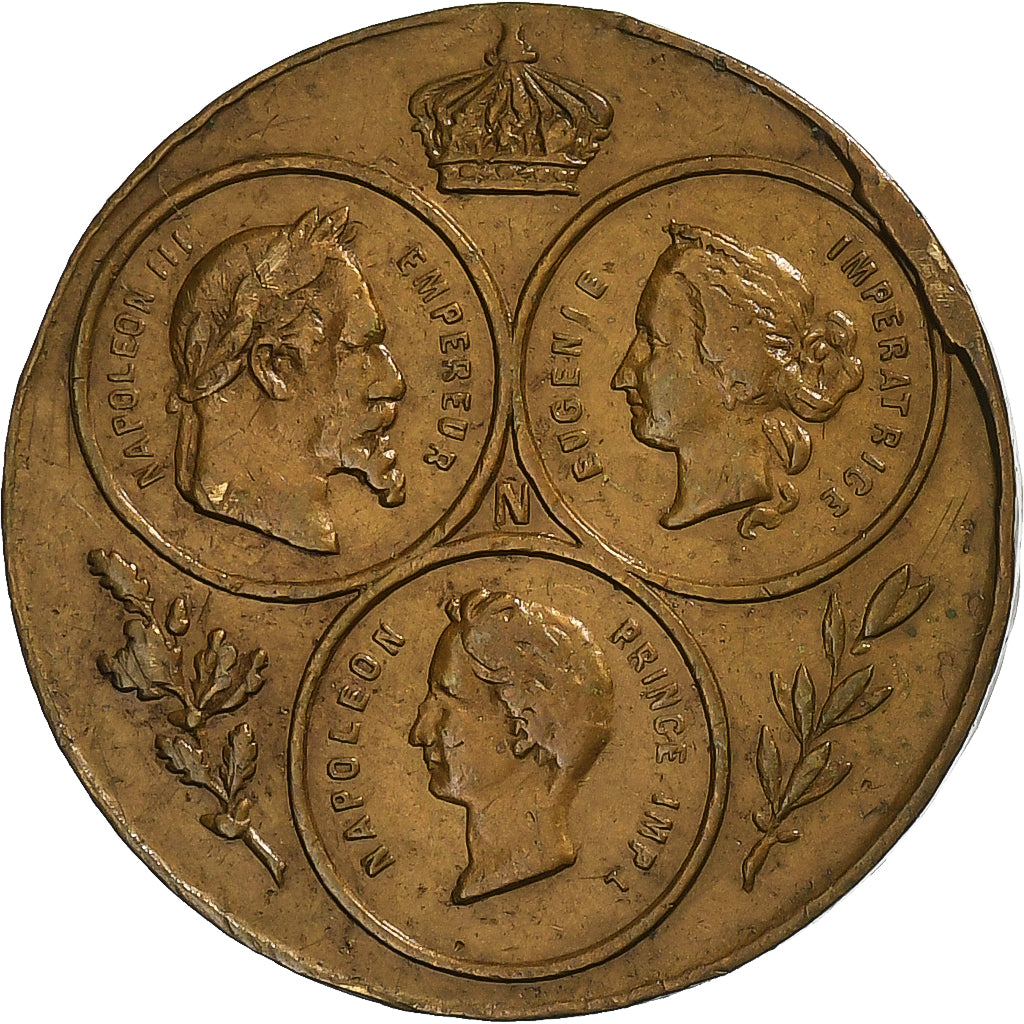 France, Médaille, Napoléon III, Exposition universelle de Paris, 1867, Laiton