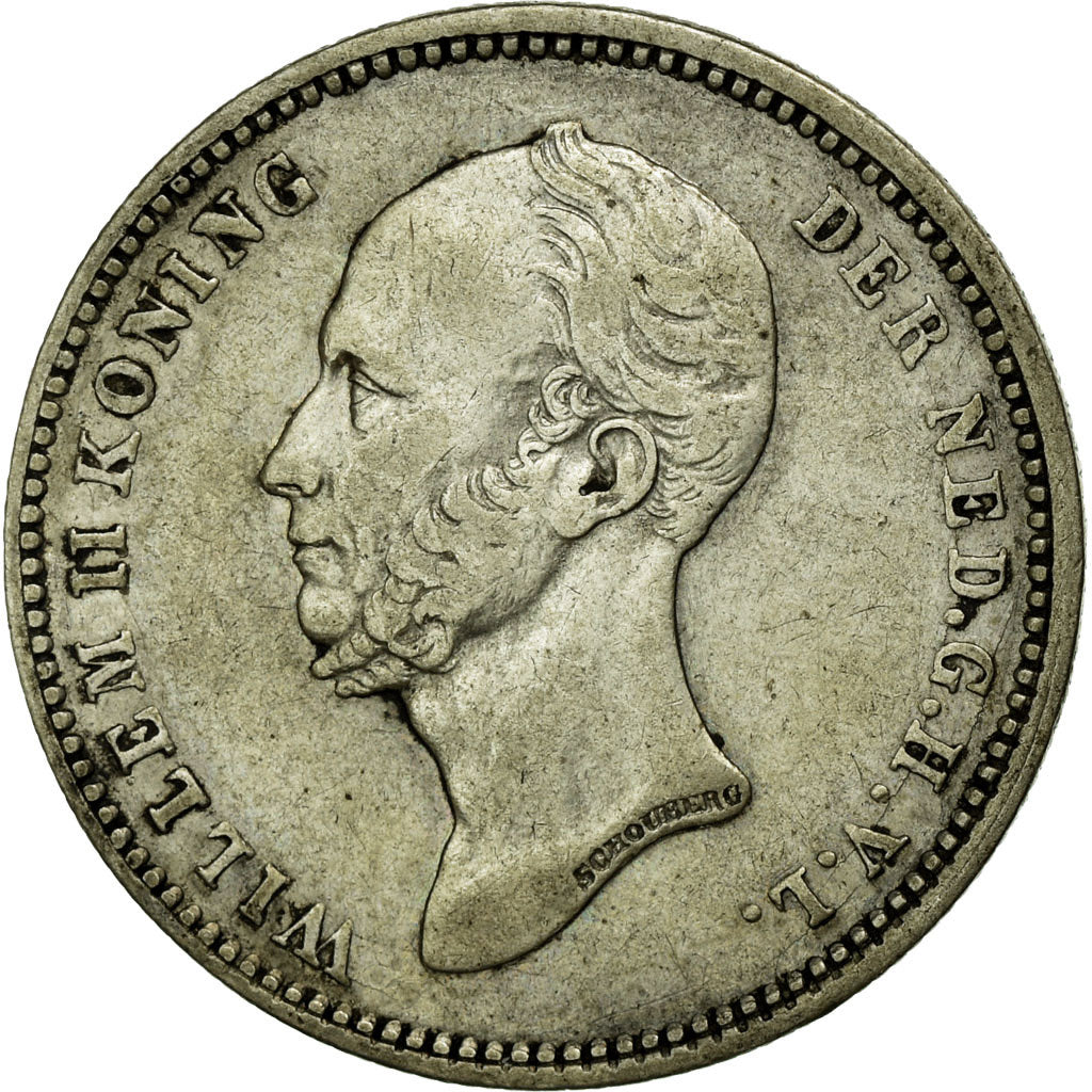 Coin, Netherlands, William II, 25 Cents, 1849, EF(40-45), Silver, KM:76