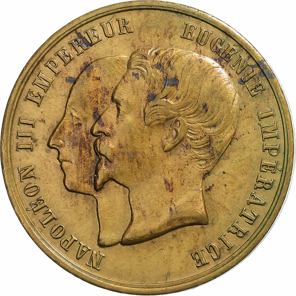France, Medal, Napoléon III, Exposition universelle de Paris, 1867, Brass