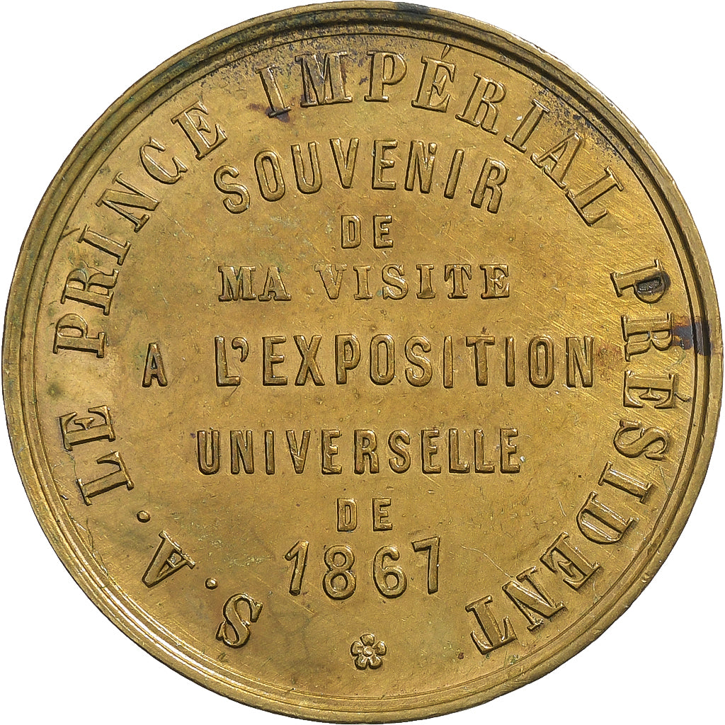 France, Medal, Napoléon III, Exposition universelle de Paris, 1867, Brass