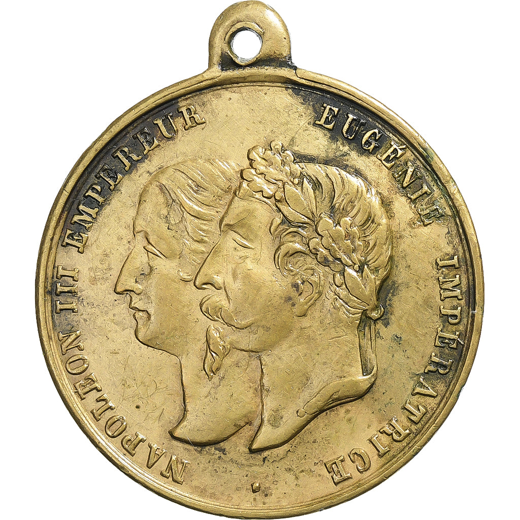 France, Medal, Napoléon III, Exposition universelle de Paris, 1867, Brass